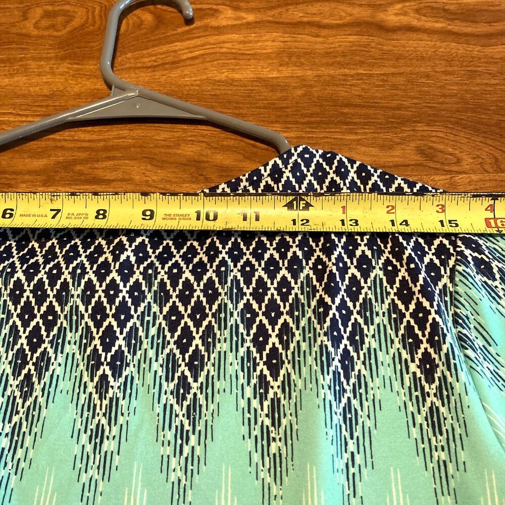 Ruby Rd Embellished Pullover Top - Green/Blue - Size M - Picture 3 of 8